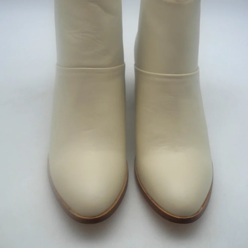 NEW Nisolo Women's 9 Dari Leather Ankle Boots Bootie Bone Cream No Box